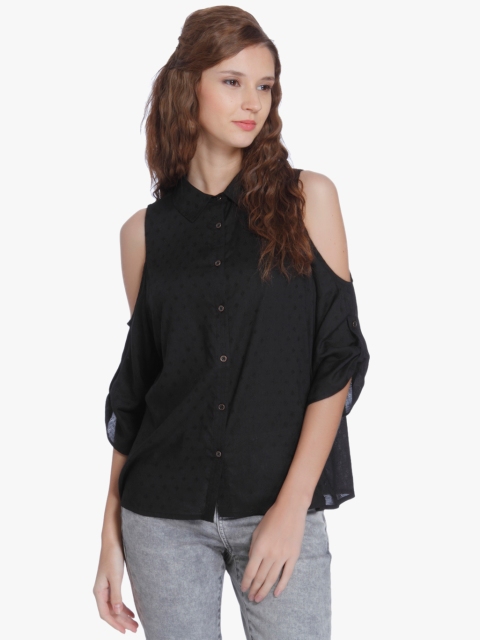 

ONLY Women Black Regular Fit Solid Casual Shirt