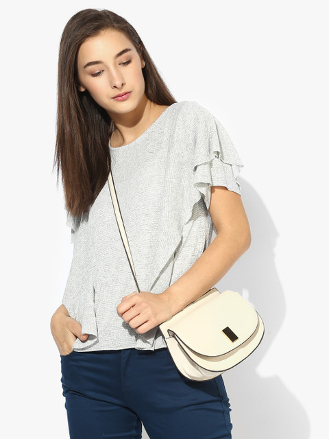 

Annabelle By Pantaloons Grey Melange Solid Top