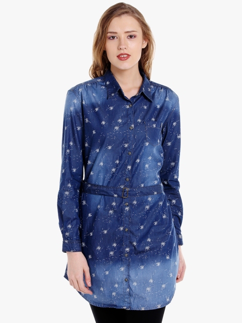 

SPYKAR Blue Printed Denim Tunic