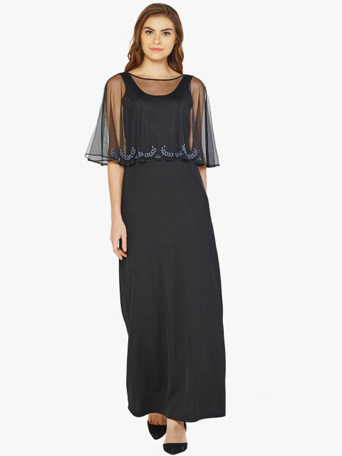 

AND Women Black Solid Maxi Dress
