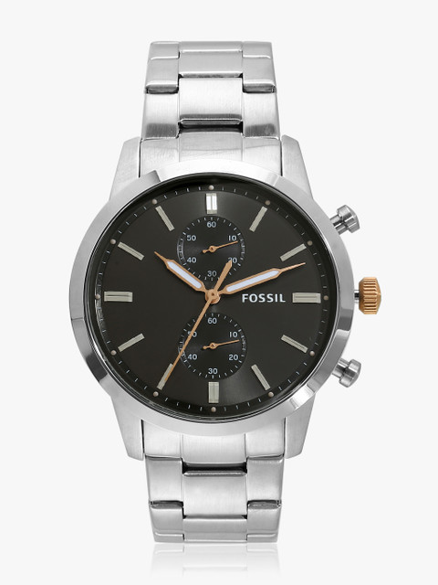 

Fossil Men Silver-Toned & Silver-Toned Analogue Watch FS5407I