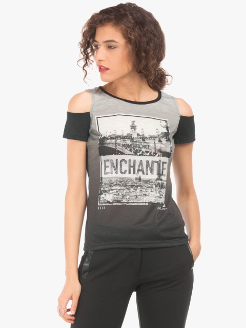

ELLE Grey Printed T Shirt