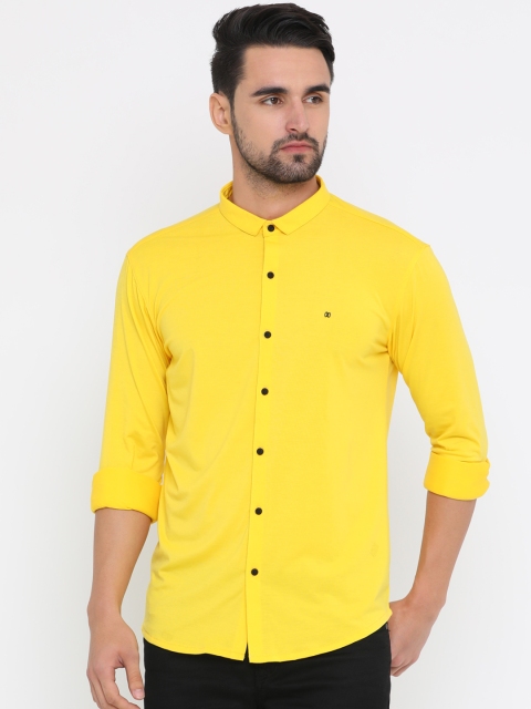 

SHOWOFF Men Yellow Slim Fit Solid Casual Shirt