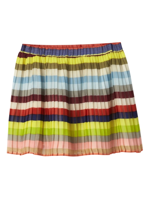 

GAP Girls Multicoloured Crazy Stripe Pleated Pure Cotton Skirt, Multi