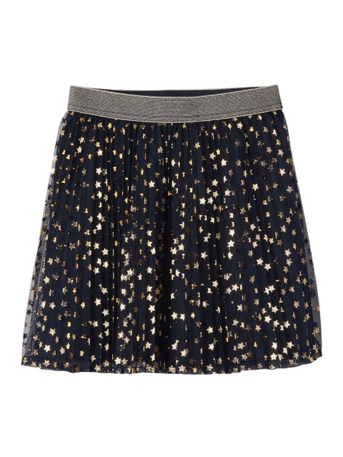 

GAP Girls Navy Blue & Golden Foil Star Flippy Skirt