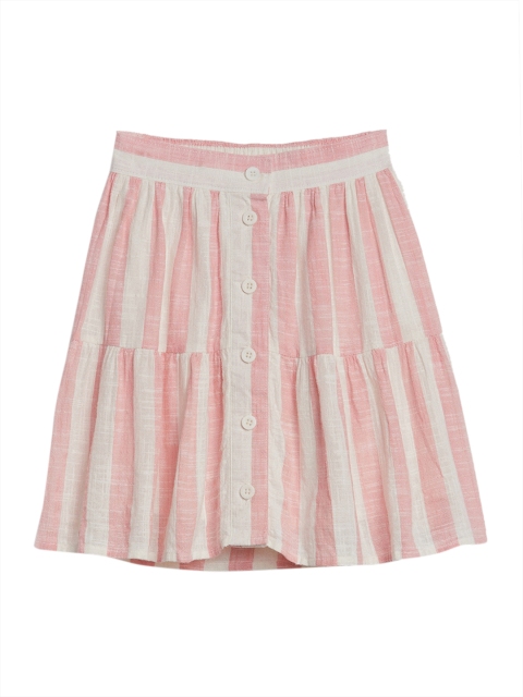 

GAP Girls Pink Tiered Button-Front Pure Cotton Skirt