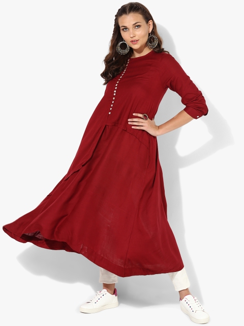 

Sangria Women Maroon Solid Anarkali Kurta