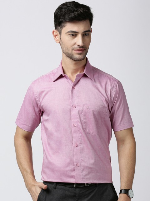 

Jansons Men Pink Regular Fit Solid Formal Shirt