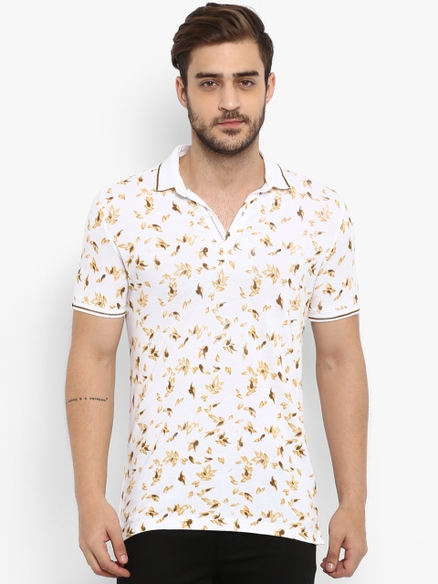 

Mufti Men White Printed Polo Collar T-shirt