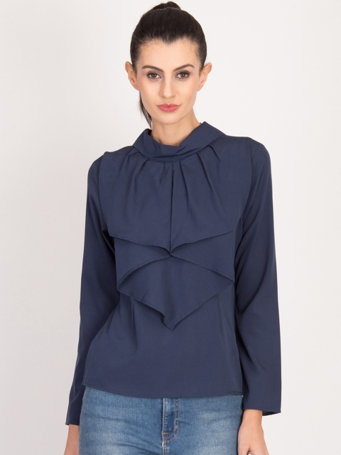 

Magzayra Women Navy Blue Solid Top