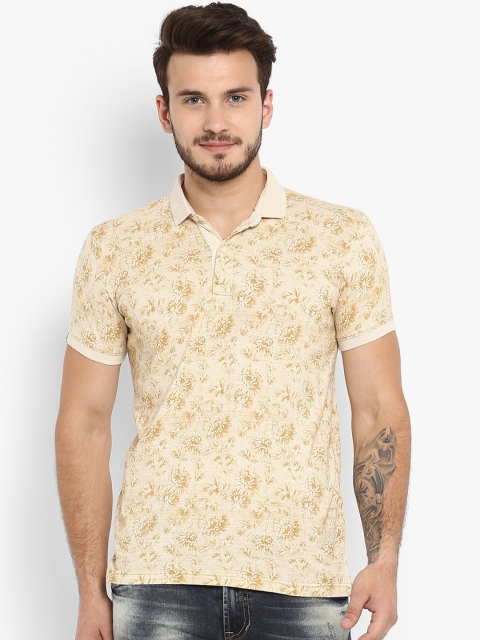 

Mufti Men Beige Printed Polo Collar T-shirt