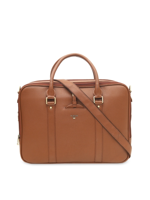 

Da Milano Unisex Brown Solid Leather Laptop Bag