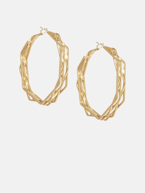

Mali Fionna Gold-Toned Contemporary Hoop Earrings