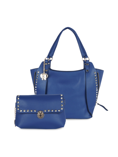 

Butterflies Blue Solid Handheld Bag