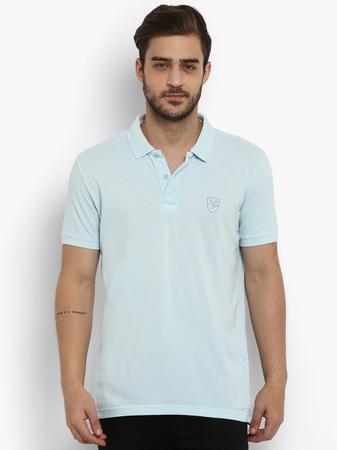 

Mufti Men Blue Solid Polo Collar T-shirt