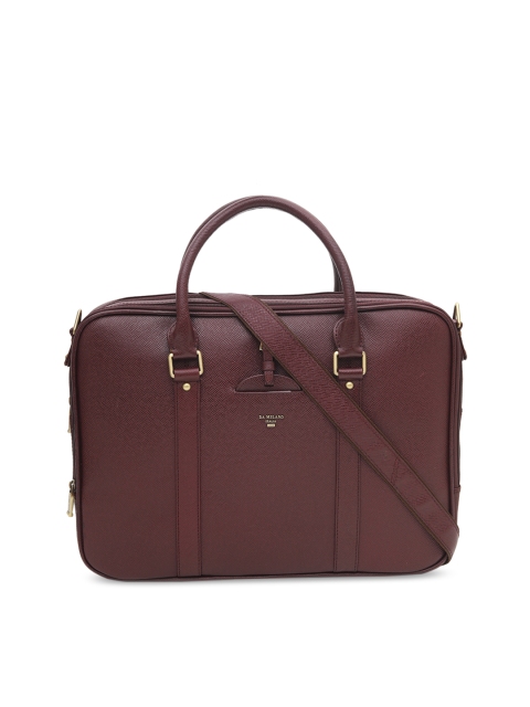 

Da Milano Unisex Purple Solid Leather Laptop Bag