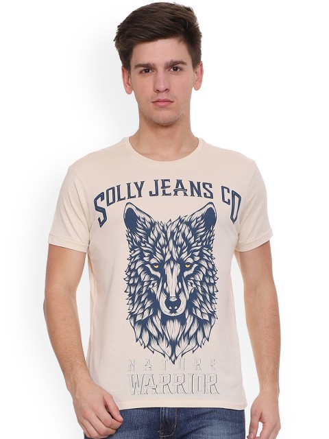 

Solly Jeans Co. Men Pink Printed Round Neck T-shirt