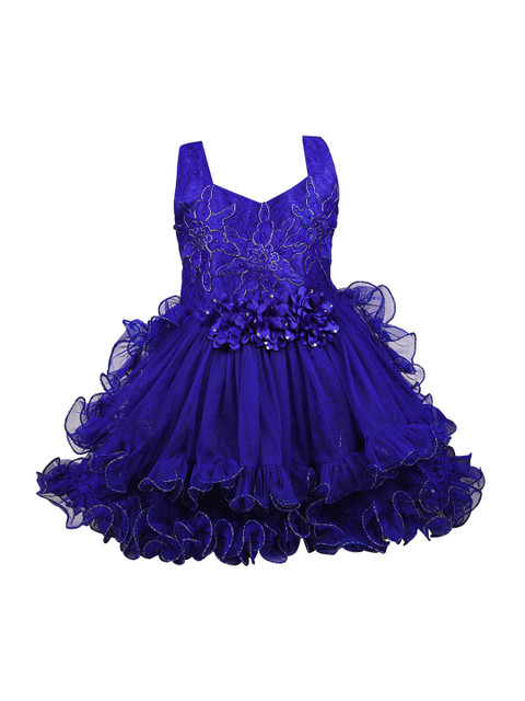 

Wish Karo Girls Blue Embellished Fit and Flare Dress