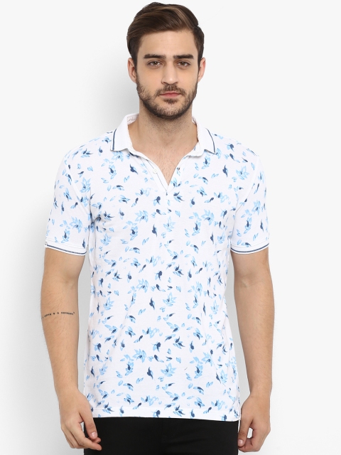 

Mufti Men White Printed Polo Collar T-shirt