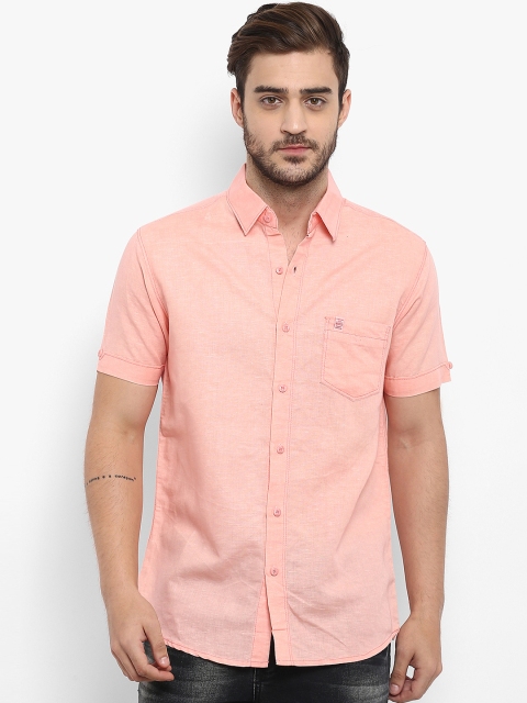 

Mufti Men Pink Slim Fit Solid Casual Shirt