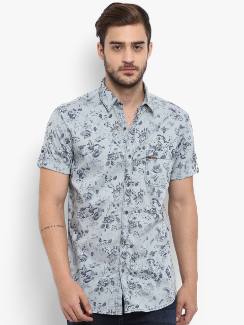 

Mufti Men Grey Slim Fit Printed Casual Shirt
