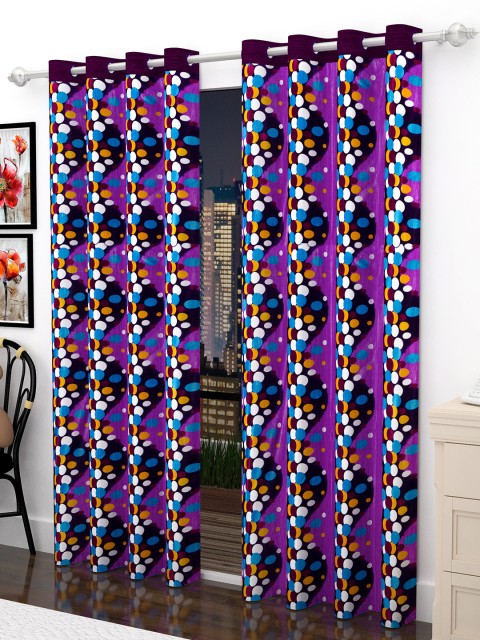 

Story@home Set Of 2 Purple Topaz Premium Collection Polyester Door Curtains