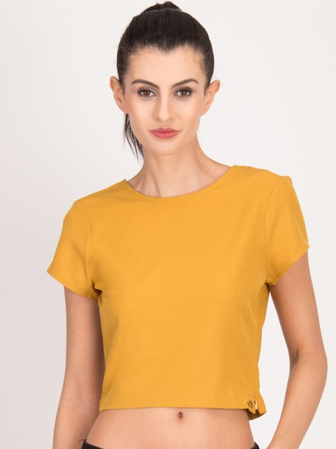 

Magzayra Women Mustard Yellow Solid Top
