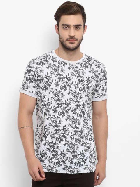 

Mufti Men White Printed Round Neck T-shirt
