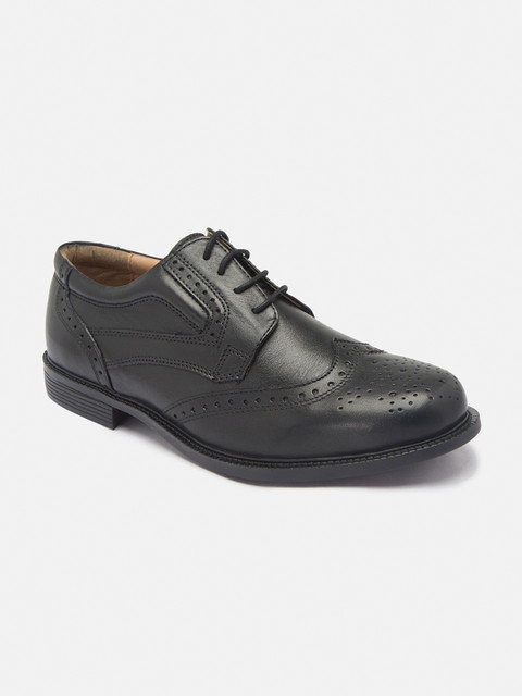 

NOBLE CURVE Men Black Leather Formal Derbys