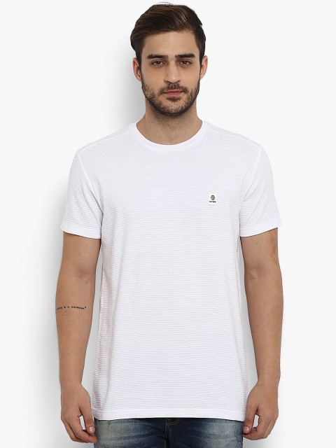 

Mufti Men White Solid Slim Fit Round Neck T-shirt