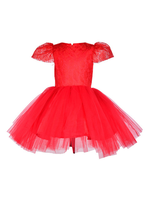

Samsara Couture Girls Red Solid Fit and Flare Dress