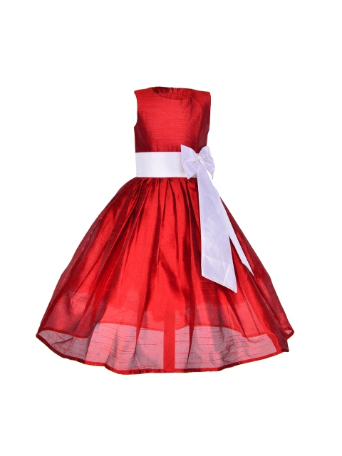 

Samsara Couture Girls Red Solid Fit & Flare Dress