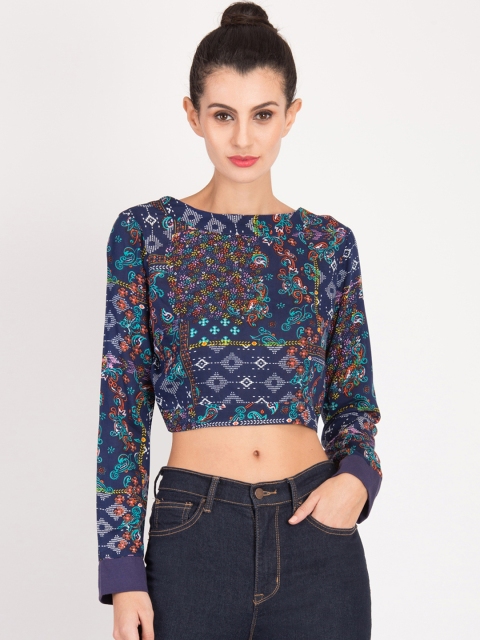 

Magzayra Women Multicoloured Printed Crop Top, Multi