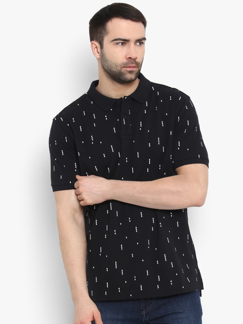 

Red Tape Men Black Printed Polo Collar T-shirt