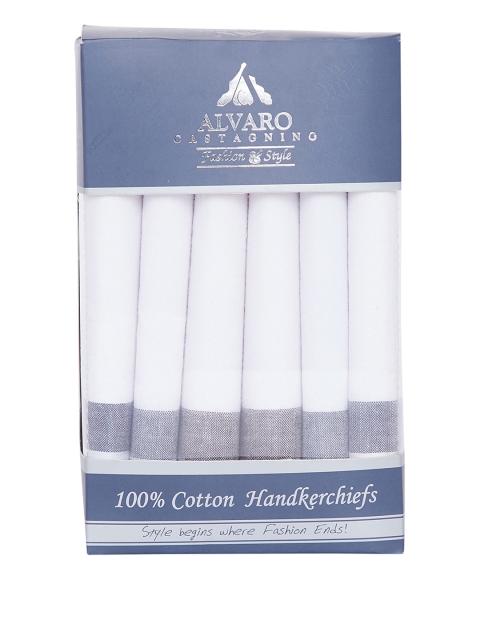 

Alvaro Castagnino Men Pack of 6 White Cotton Handkerchieves