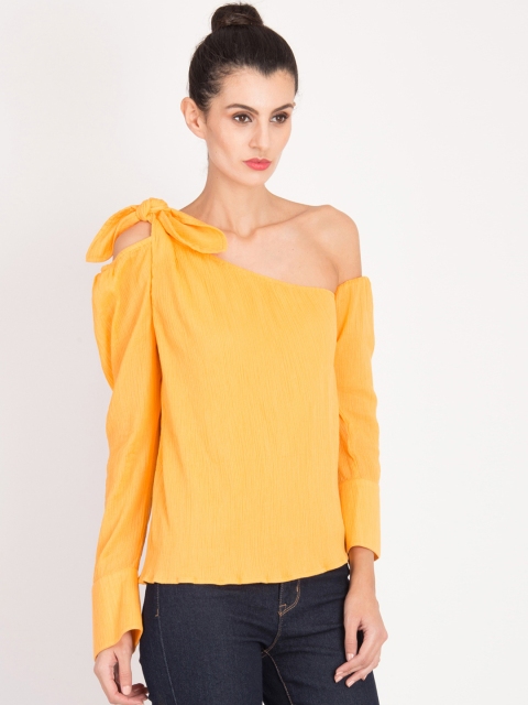 

Magzayra Women Mustard Yellow Solid Top