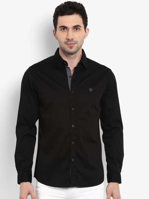 

Mufti Men Black Slim Fit Solid Casual Shirt