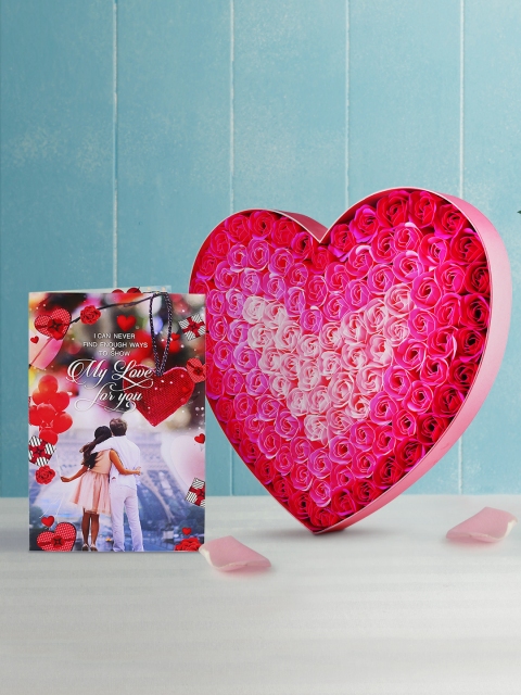 

Archies Pink & Multicoloured Combo of Flower Soap & Greeting Card