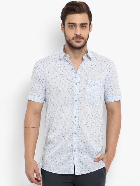 

Mufti Men Blue Slim Fit Printed Casual Shirt