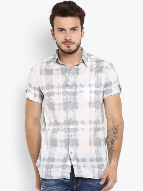 

Mufti Men White & Grey Slim Fit Printed Casual Shirt