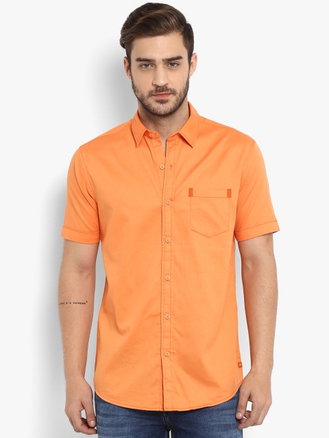

Mufti Men Orange Slim Fit Solid Casual Shirt