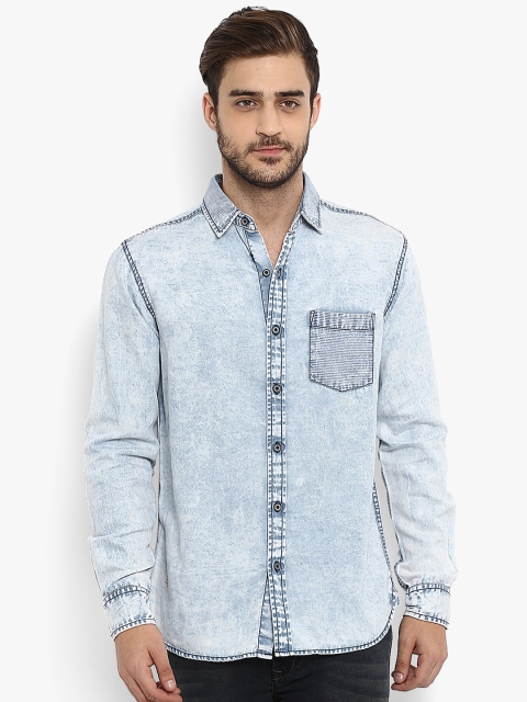 

Mufti Men Blue Slim Fit Faded Casual Shirt