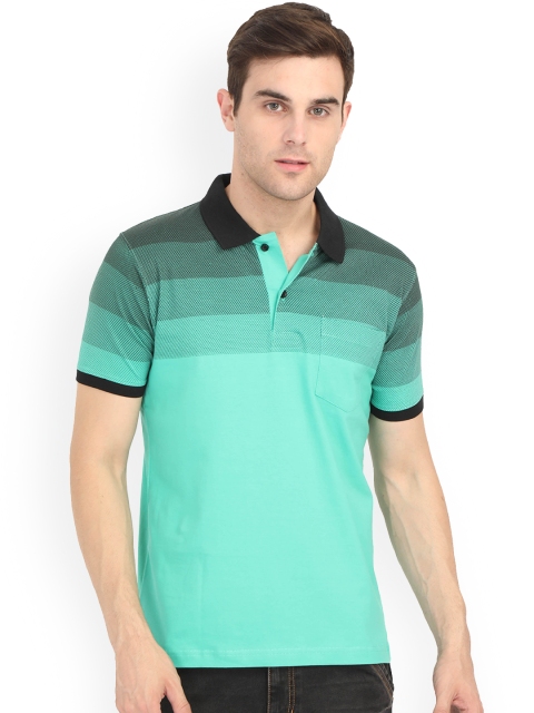 

WEXFORD Men Green Printed Polo Collar T-shirt