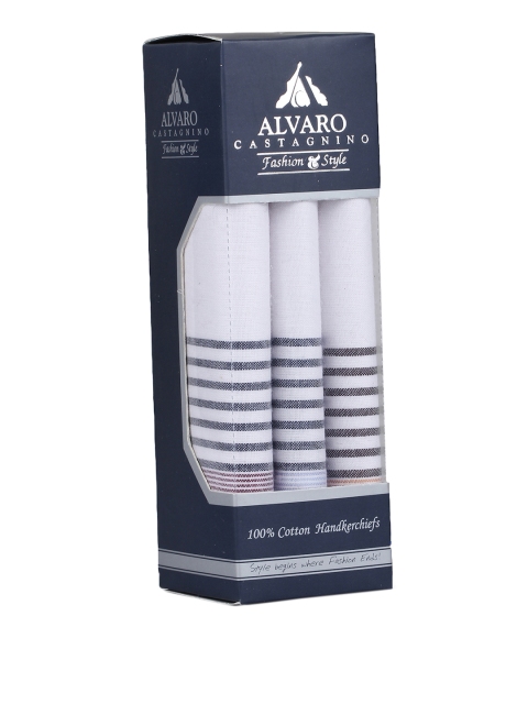 

Alvaro Castagnino Men Pack of 3 White Cotton Handkerchieves