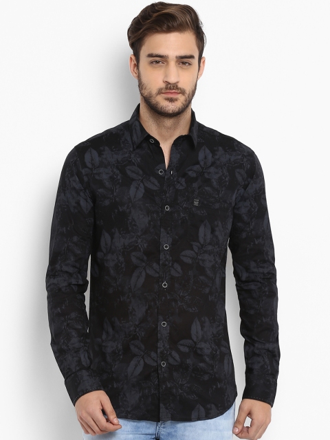 

Mufti Men Black Slim Fit Printed Casual Shirt
