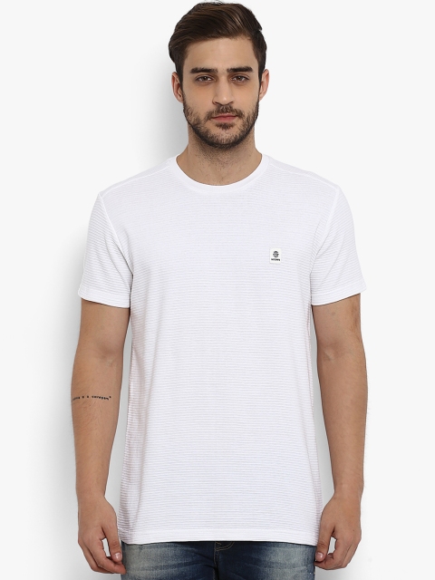 

Mufti Men White Solid Slim Fit Round Neck Pure Cotton T-shirt