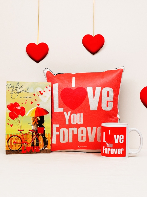 

Archies Valentines Day Special Mug & Cushion + Greeting Card - Pack of 3, Multi