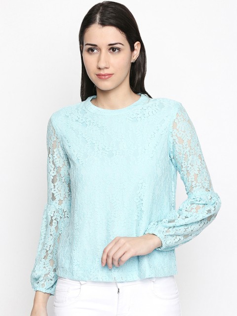 

Honey by Pantaloons Women Blue Self Design Top
