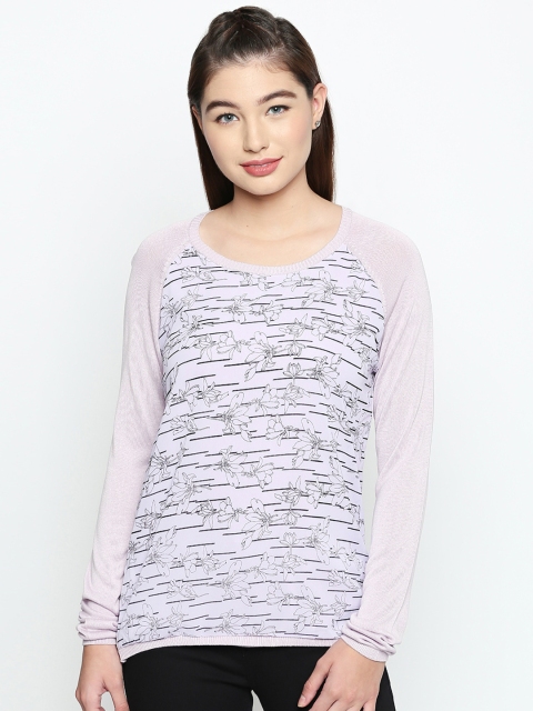 Annabelle by Pantaloons Women Purple Printed Blouson Top