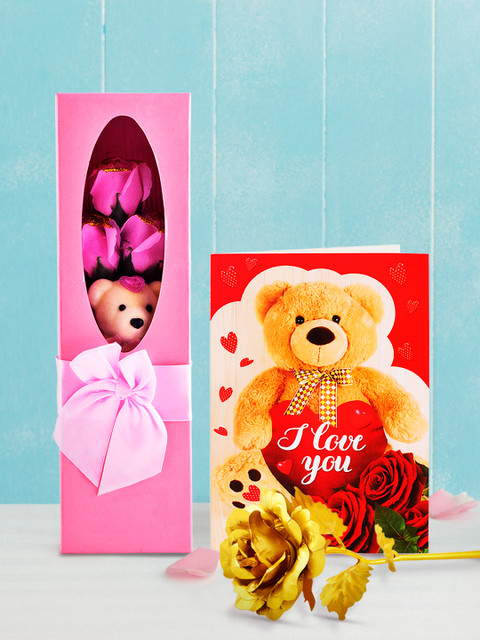 

Archies Multicoloured Flower Soap with Rose & Greeting Card, Multi